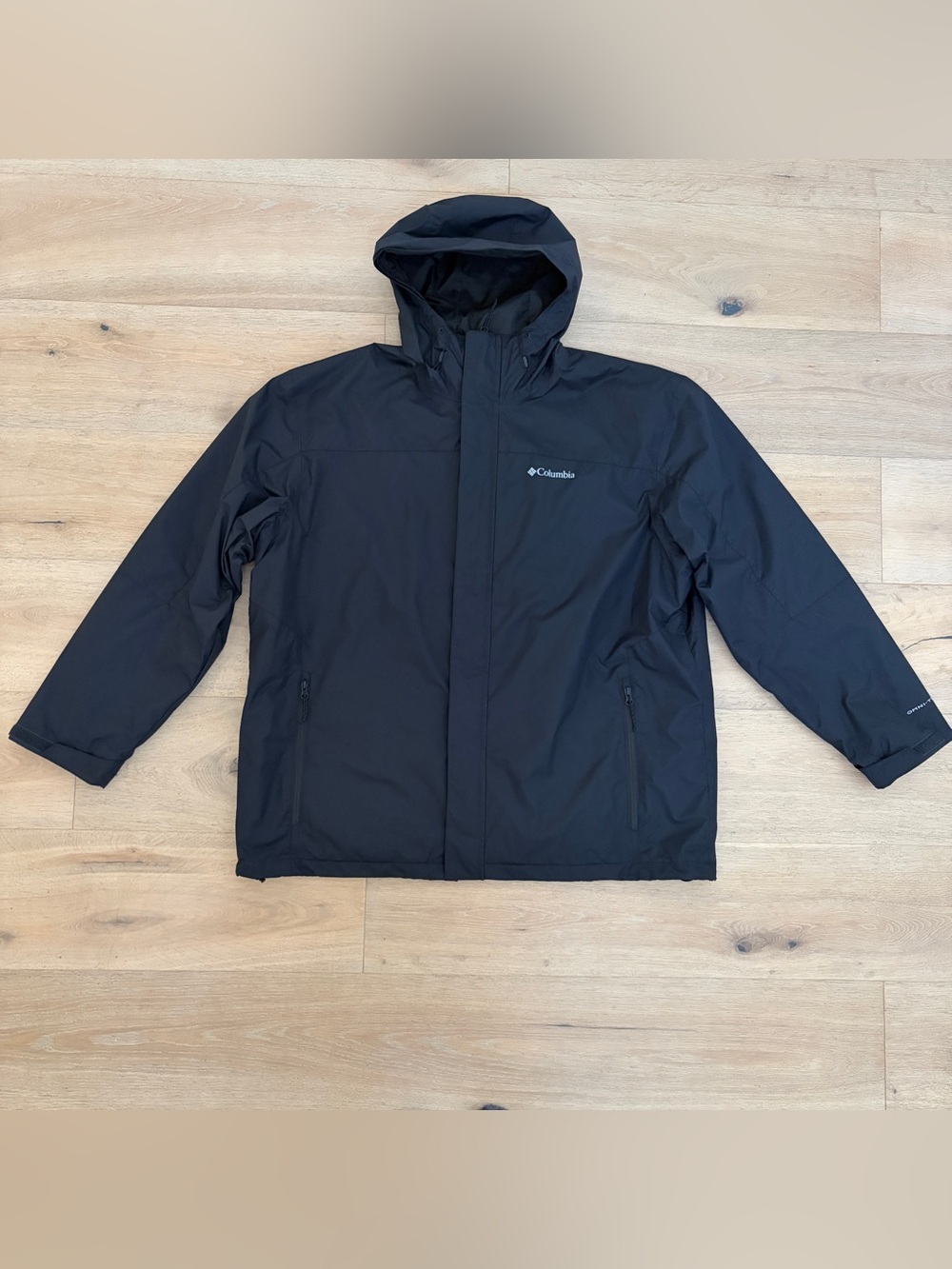 Columbia Interchange Omni-Tech Men’s 2X Black Hooded Waterproof Jacket NWOT*N4